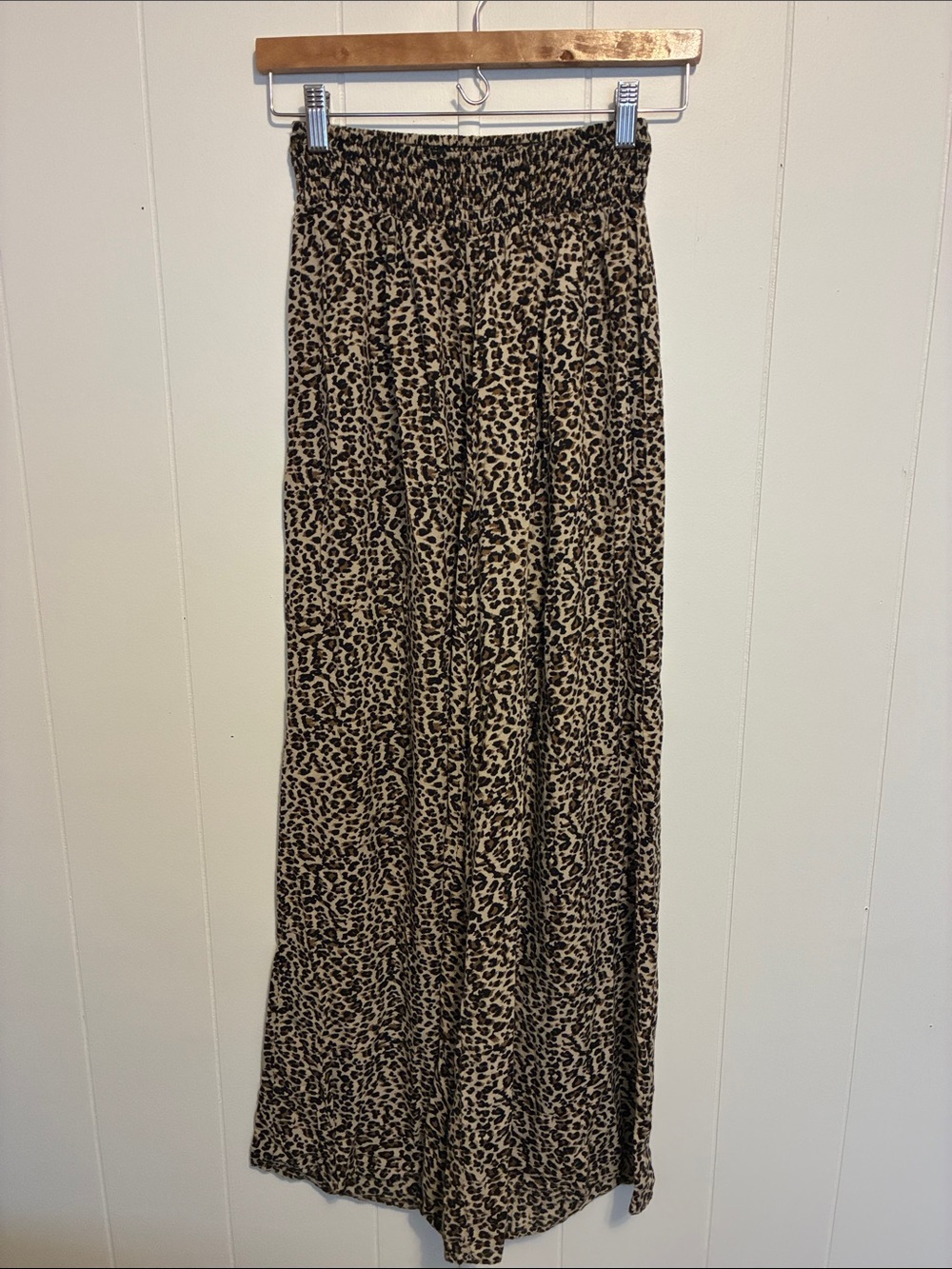 Brunette The Label Leopard Wide-Leg Pants in Beige and Black